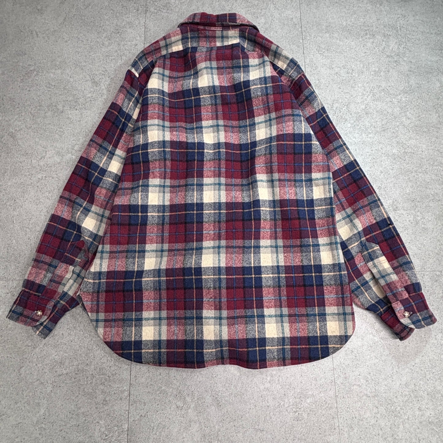 【Pendleton チェック柄 ウールシャツジャケット】ペンドルトン USA製 100%ヴァージンウール キルティングライナー付き 古着/8-10