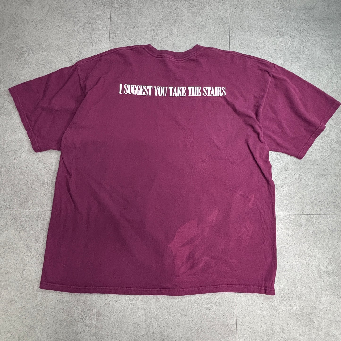 【Disney Tower of Terror ミッキーマウス プリントTシャツ ディズニー タワー・オブ・テラー バーガンディ USA古着】8-21