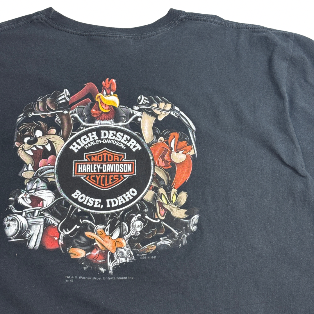 【Harley-Davidson × LOONEY TUNES Tシャツ】2014 ハーレーダビッドソン × ルーニー・テューンズ タズマニアンデビル 両面プリント 半袖Tシャツ/8-19