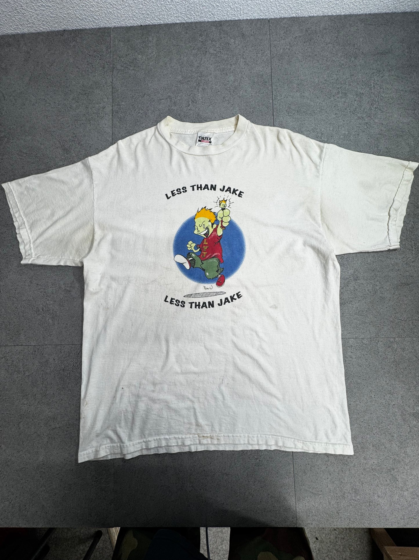 【1996 LIFEforms International “HOP DREAMS” フロッグ バスケットボール プリントTシャツ】90s アートTシャツ ホワイト 古着/8-63