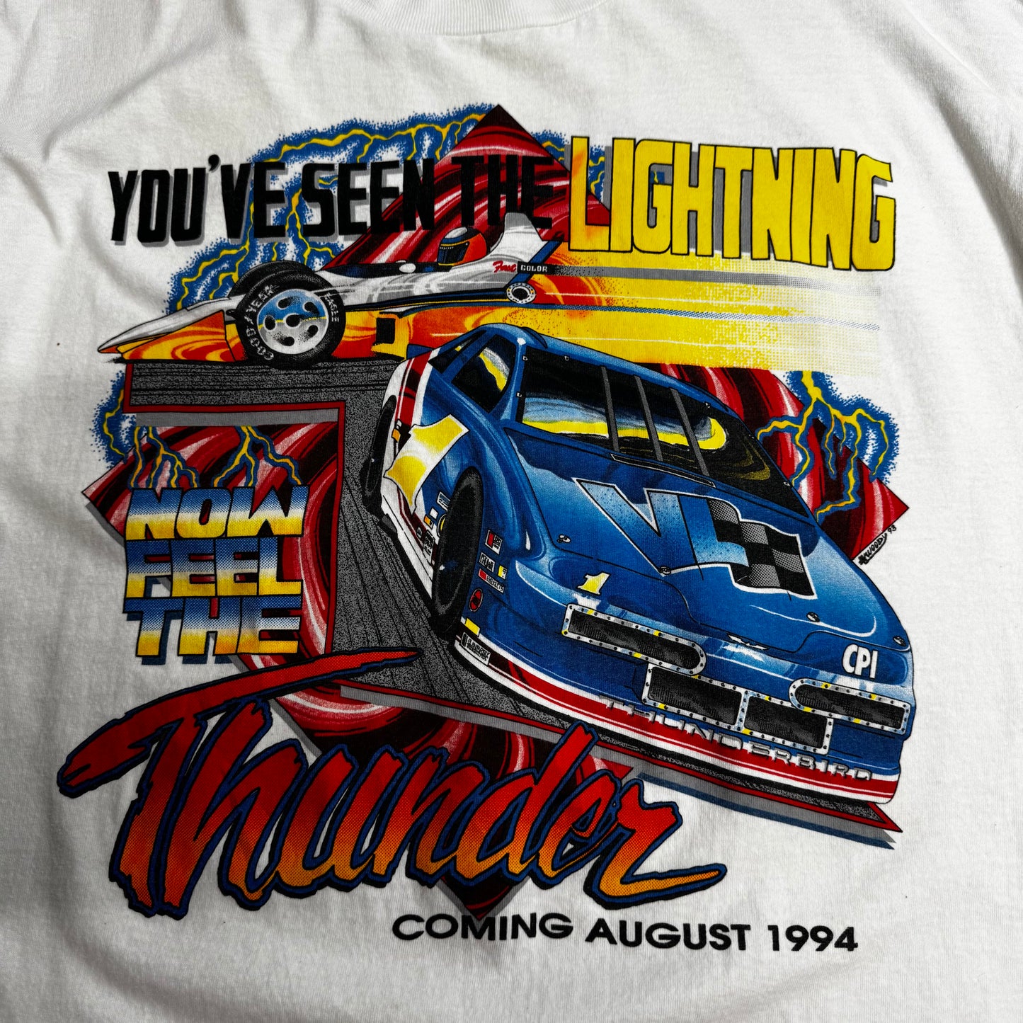 【90s USA製 NASCAR “Thunder” レーシング プリントTシャツ】All Sport / Thunder / 両面プリント / シングルステッチ/7-69