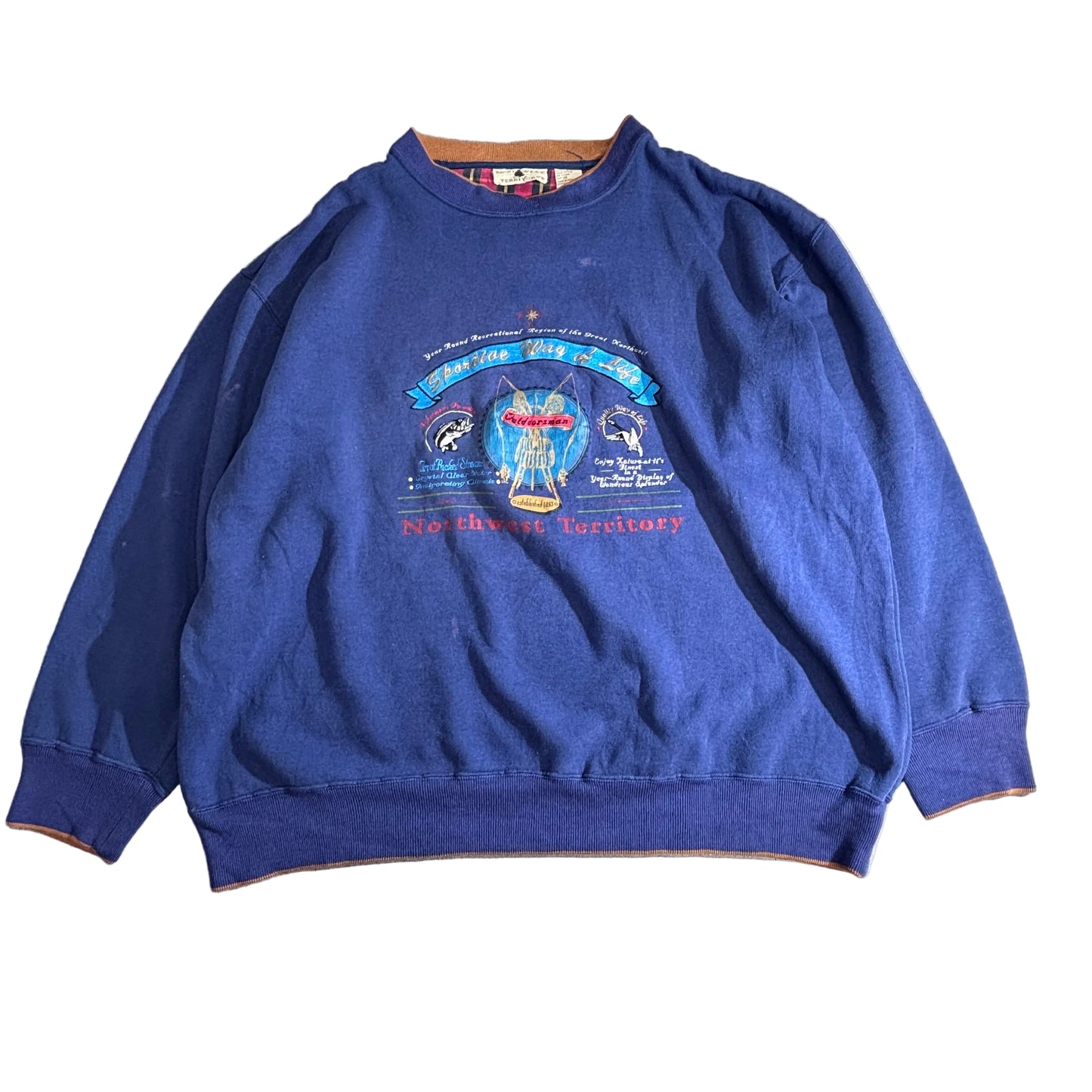 NORTHWEST TERRITORY アウトドア刺繍スウェット / ブルー / XL/2-43