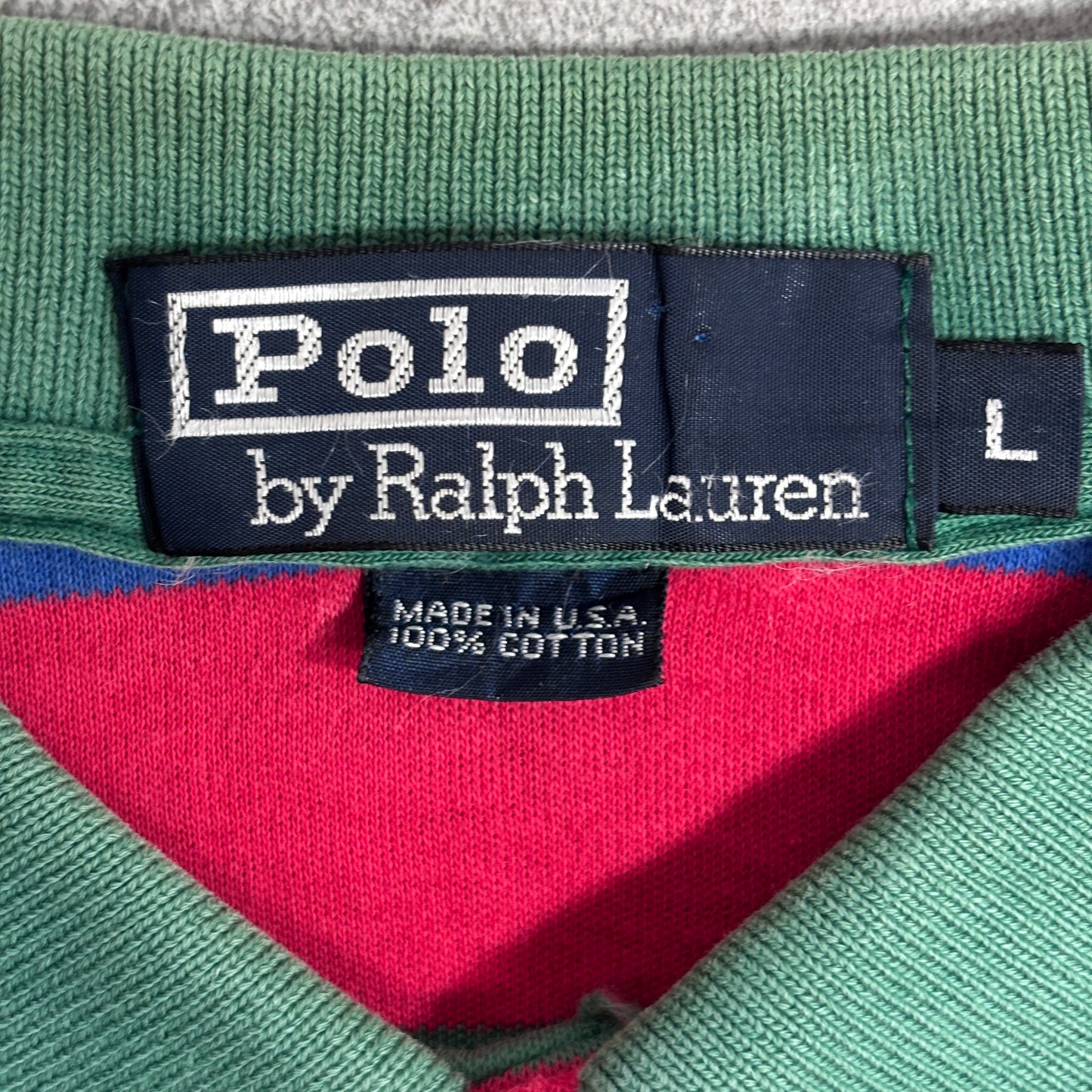 【90s Polo by Ralph Lauren ボーダーポロシャツ USA製 マルチカラー】8-22