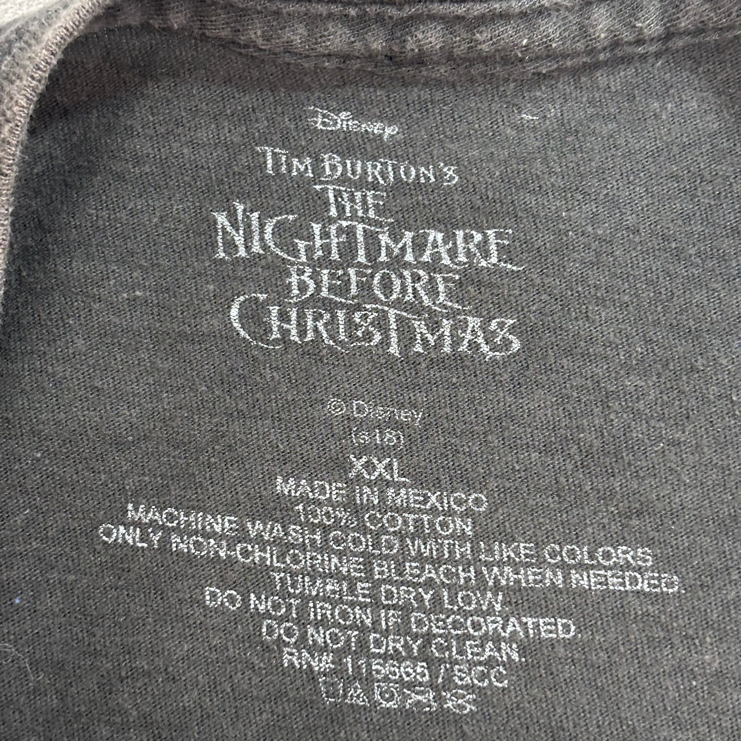 【Disney Tim Burton’s The Nightmare Before Christmas ジャック・スケリントン Tシャツ】ブラック XXL Disney公式/7-6
