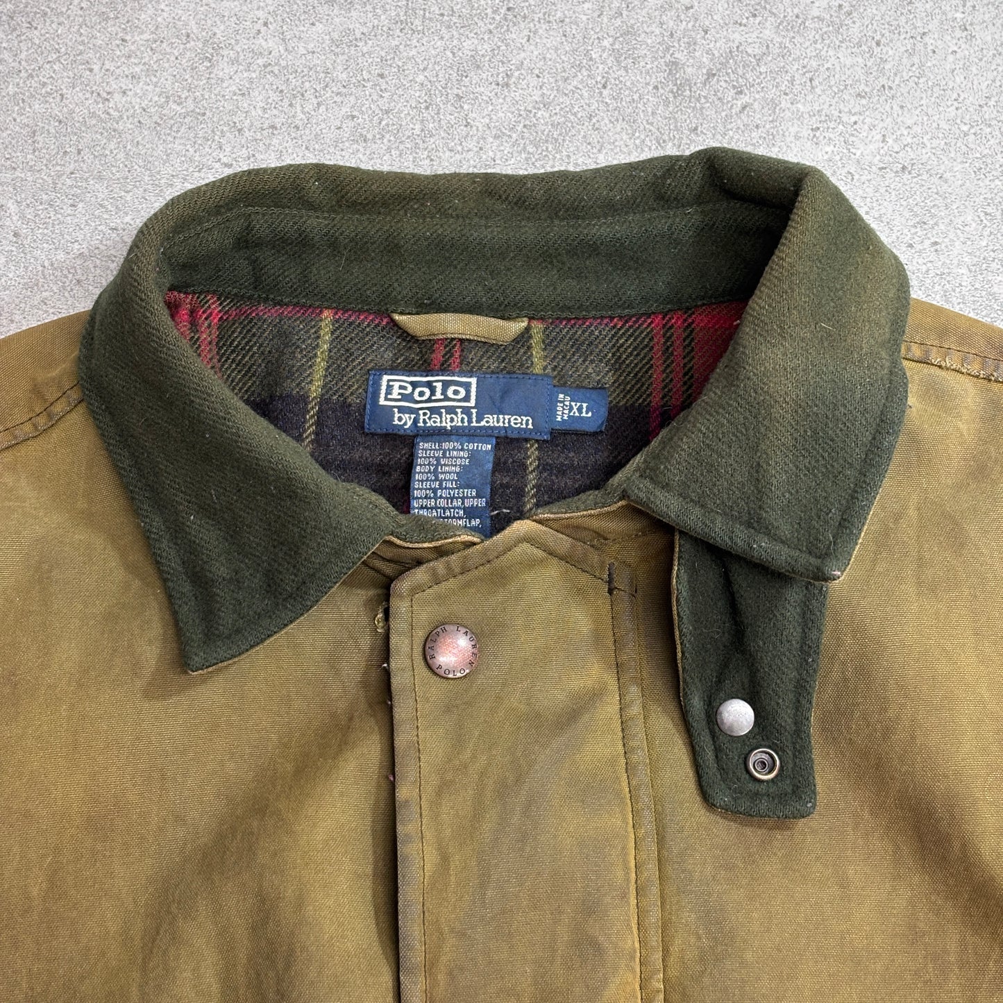 Polo by Ralph Lauren オイルドジャケット ハンティングジャケット XL オリーブ ワックスコットン ラルフローレン/3-18