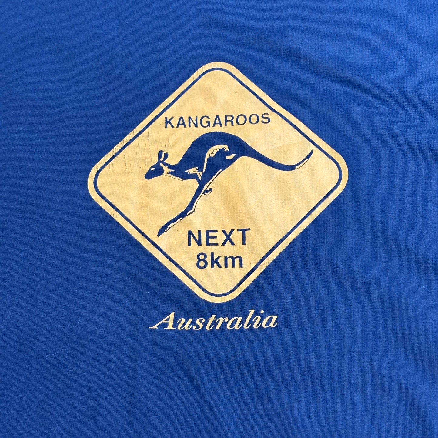 【Australia カンガルー ロードサイン プリントTシャツ】MADE IN AUSTRALIA / XL / ブラック/7-80