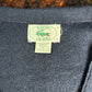【USA製】IZOD LACOSTE アクリルニットカーディガン｜ヴィンテージ ラコステ ワニロゴ 刺繍ネイビー Lサイズ