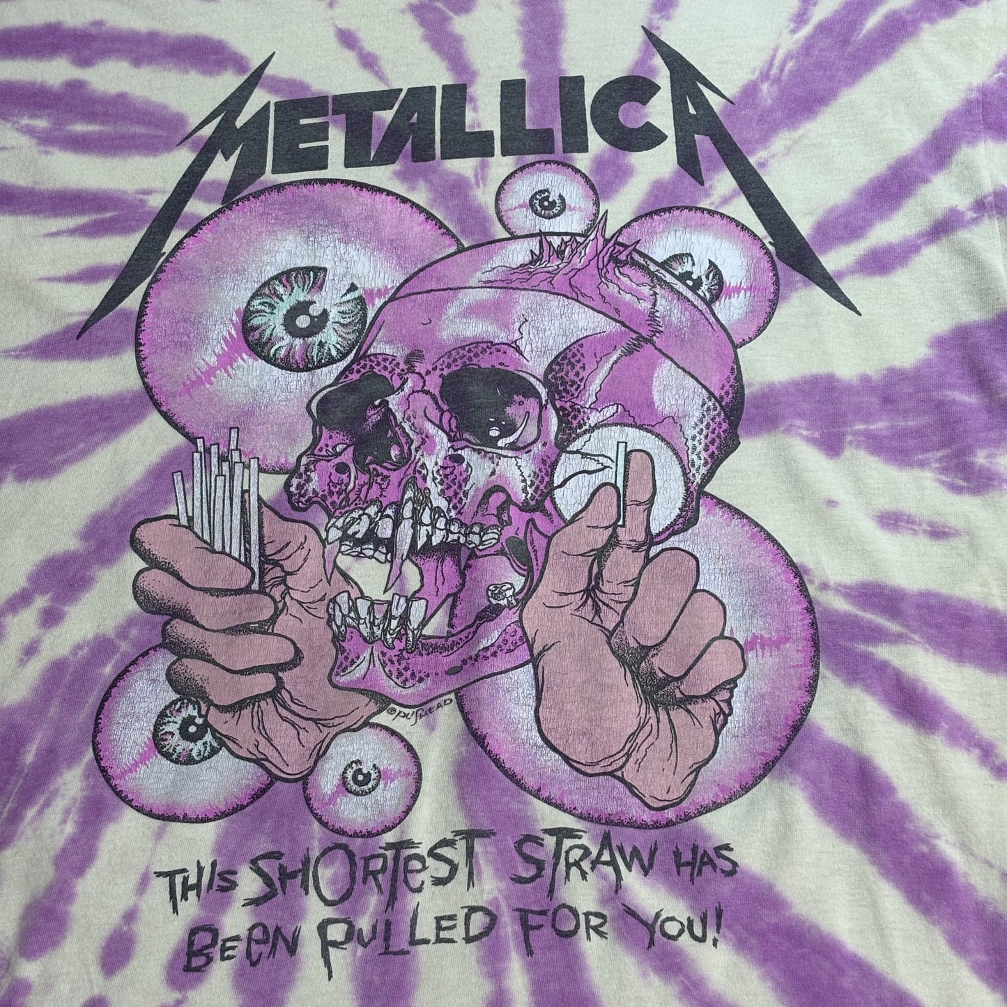 【METALLICA “The Shortest Straw” タイダイ バンドTシャツ】2021年コピーライト / LG / パープル×ホワイト/7-81