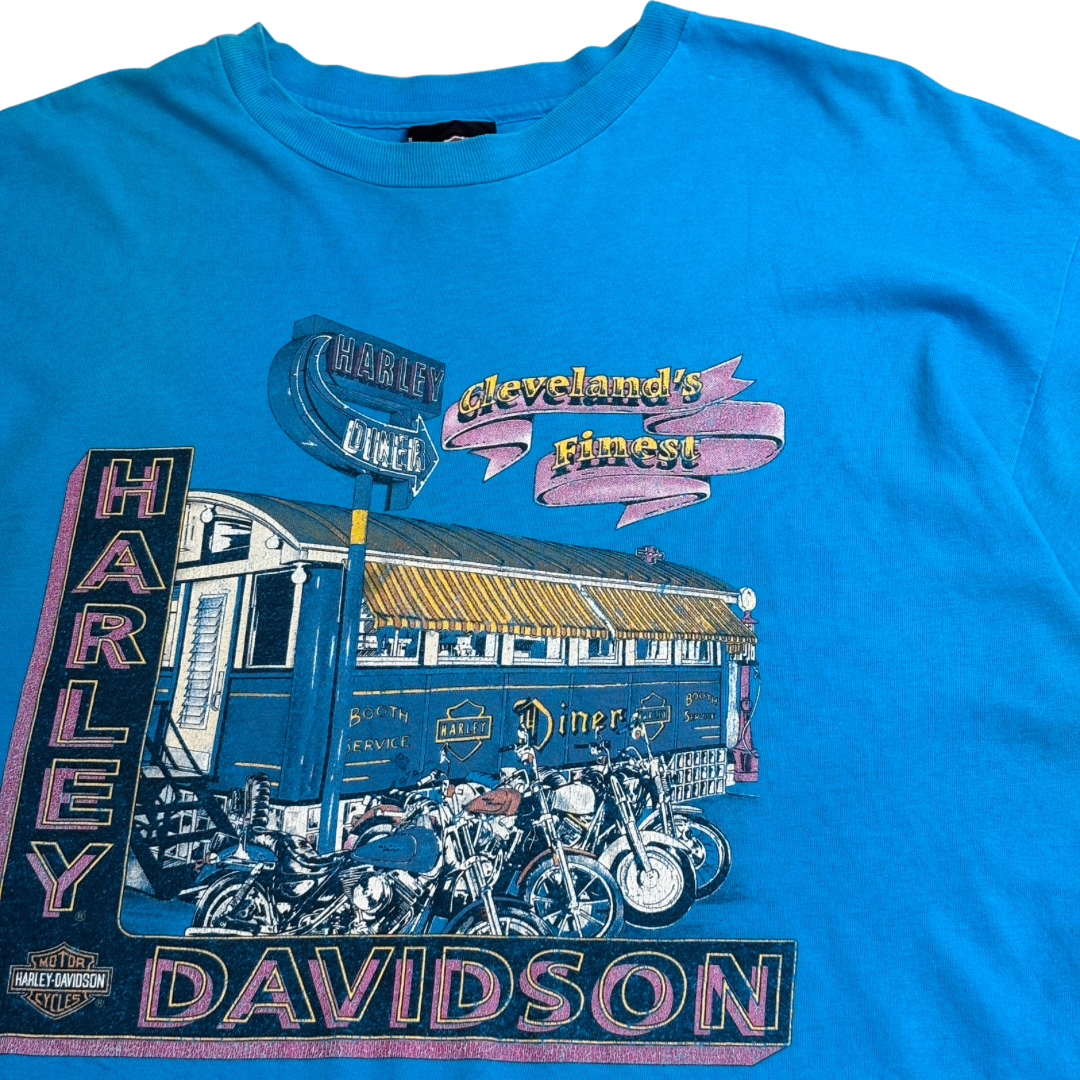 【Harley-Davidson Cleveland Ohio プリントTシャツ】South East 両面プリント USA製 XXL 古着/8-15