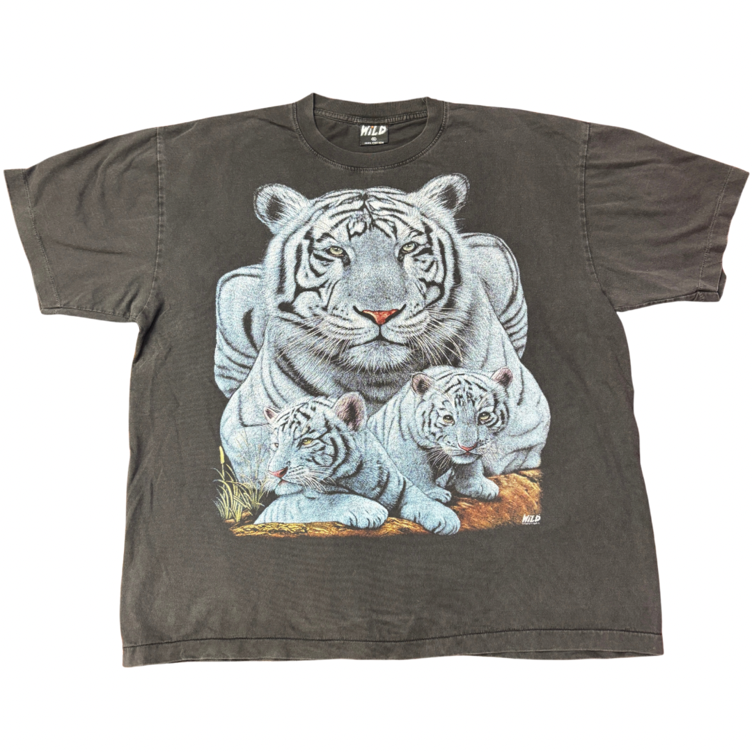 【WILD LIFE】ホワイトタイガー親子Tシャツ｜アニマルフォトリアルプリント