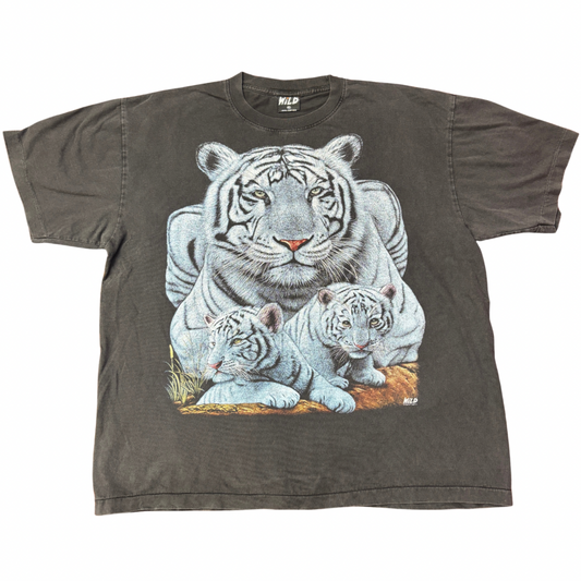 【WILD LIFE】ホワイトタイガー親子Tシャツ｜アニマルフォトリアルプリント