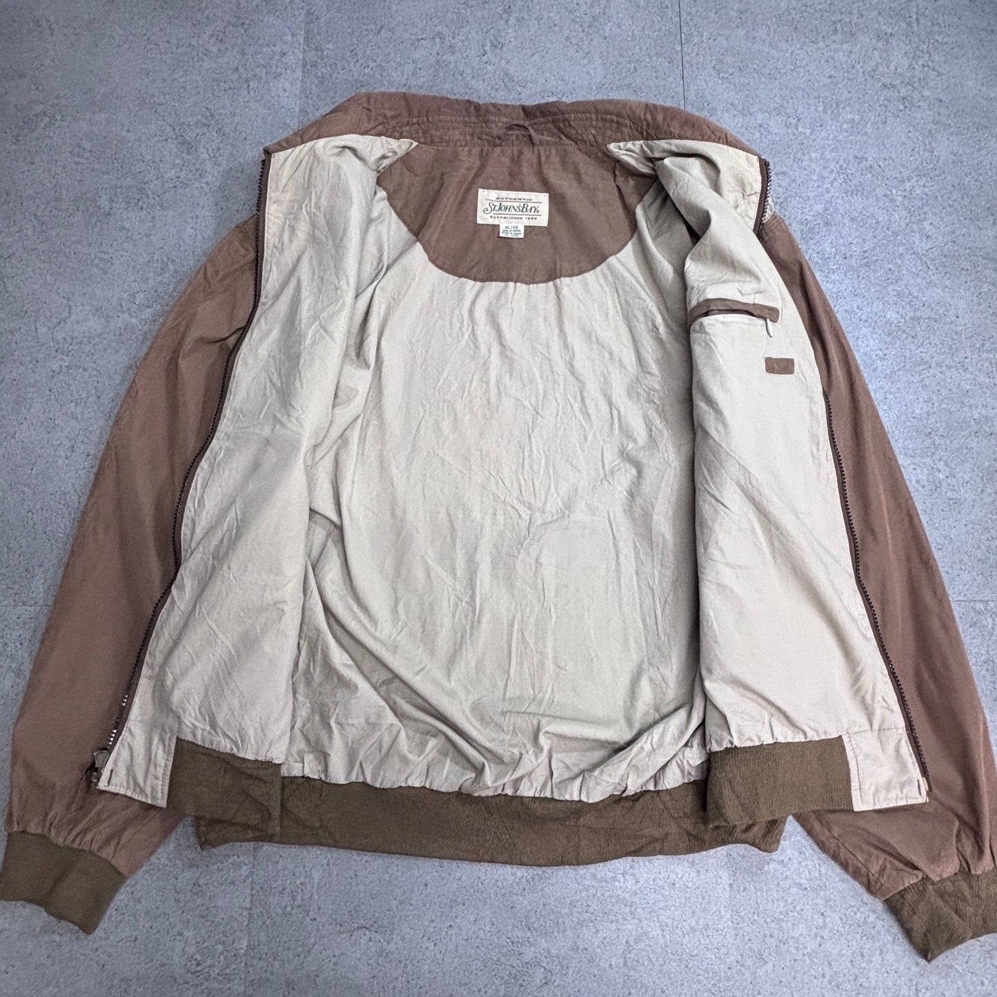 【St. John’s Bay スウィングトップ XLサイズ】セントジョンズベイ ジップアップジャケット ブルゾン キャメル 裏地付き アメカジ/2-99