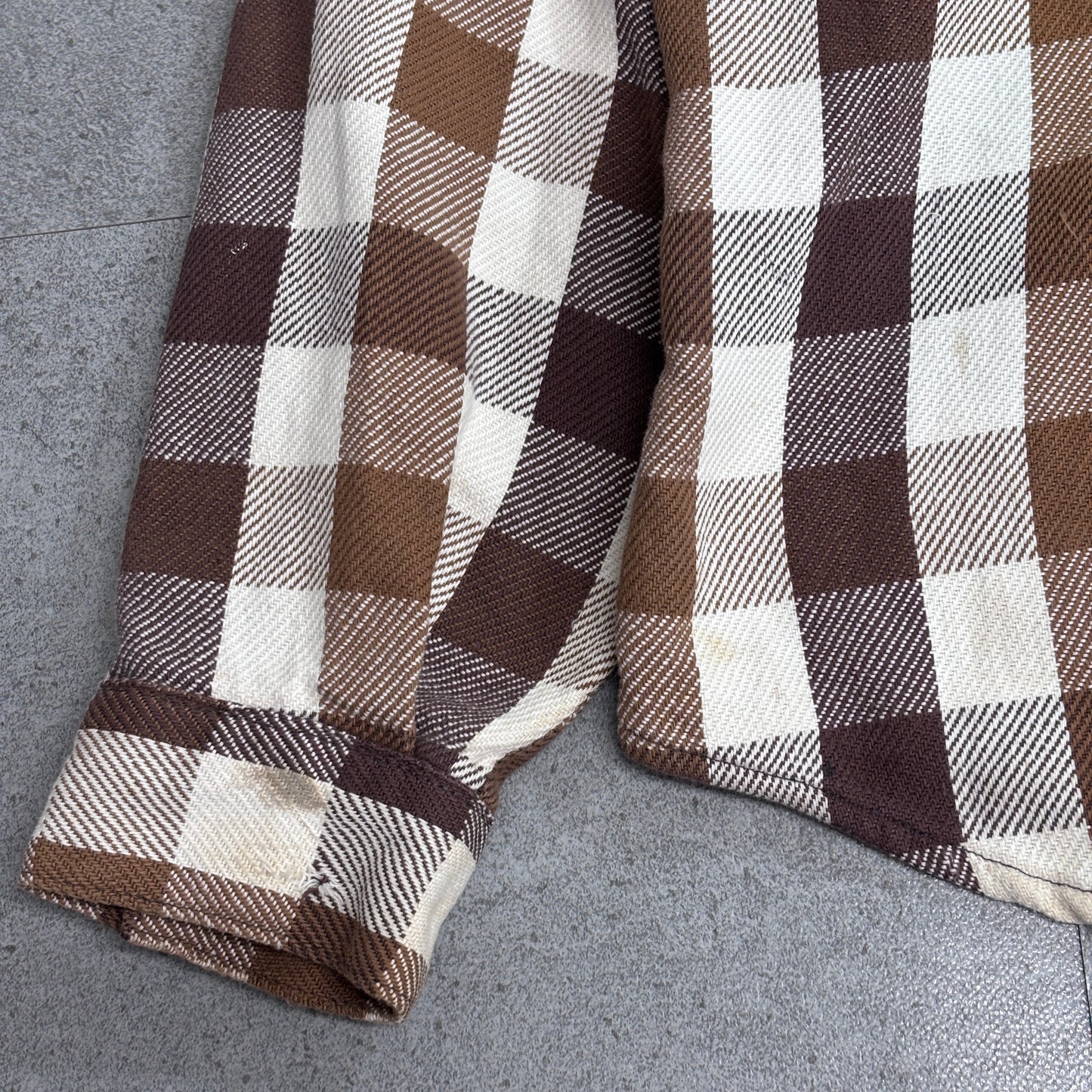 【FIVE BROTHER ヘビーフランネルシャツ】ファイブブラザー USA製 ブラウンチェック ネルシャツ 古着/8-11