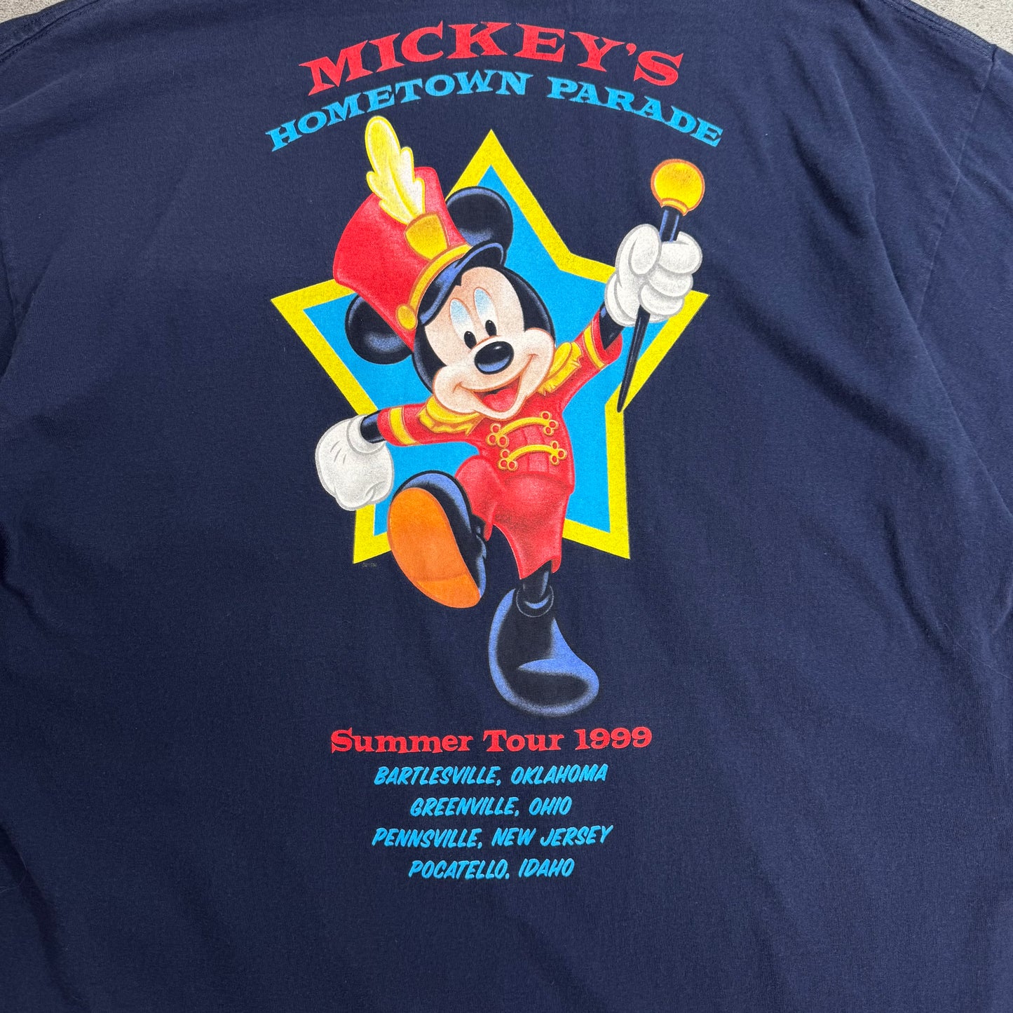 【90s Disney MICKEY’S HOMETOWN PARADE 1999 バックプリントTシャツ】MICKEY UNLIMITED / Summer Tour 1999 / Mickey’s Hometown Parade / Disney/7-73