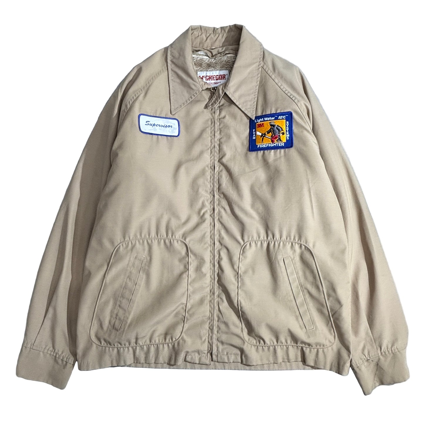 McGREGOR Drizzler ドリズラージャケット ベージュ 裏ボア TALONジップ 企業ワッペン付き 70s USA製