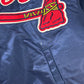 90s USA製 STARTER “MLB DIAMOND COLLECTION” ATLANTA BRAVES サテン スタジャン L ネイビー×レッド ビッグロゴ