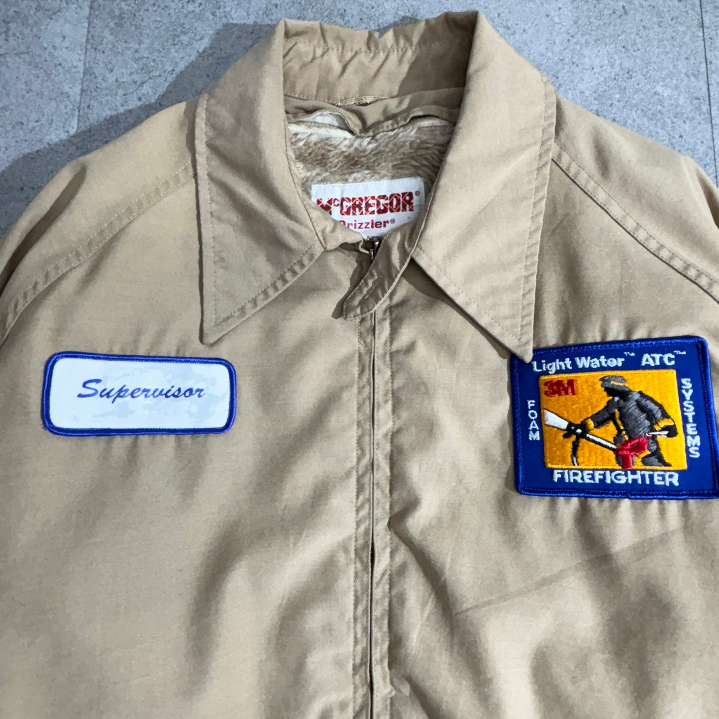 McGREGOR Drizzler ドリズラージャケット ベージュ 裏ボア TALONジップ 企業ワッペン付き 70s USA製