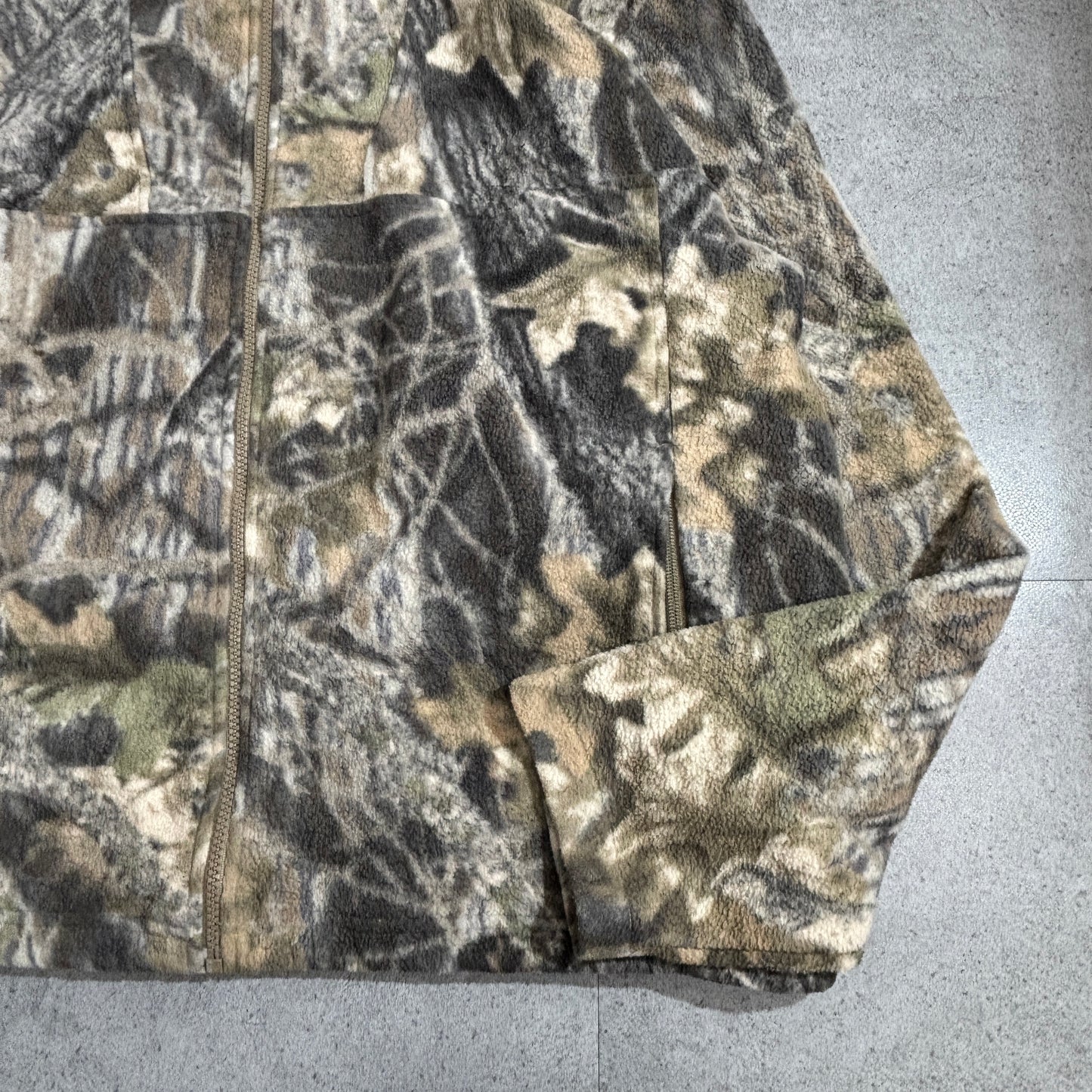 Columbia 迷彩フリース ジャケット XL メンズ｜フルジップ/ハイネック/ドローコード裾｜ハンティングカモ(RealTree系)