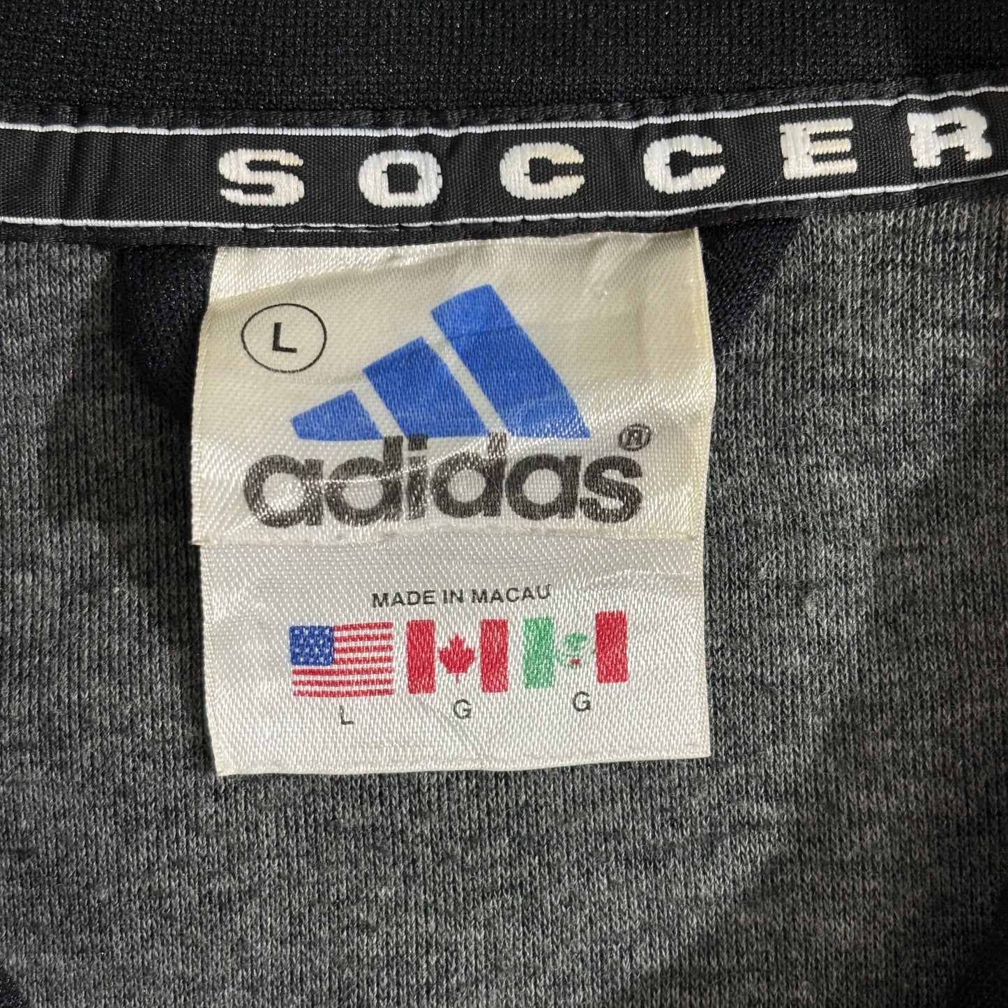 【90s adidas】トラックジャケット ブラック×ホワイト Lサイズ 3ライン スポーツジャージ アディダス オールドスクール 古着