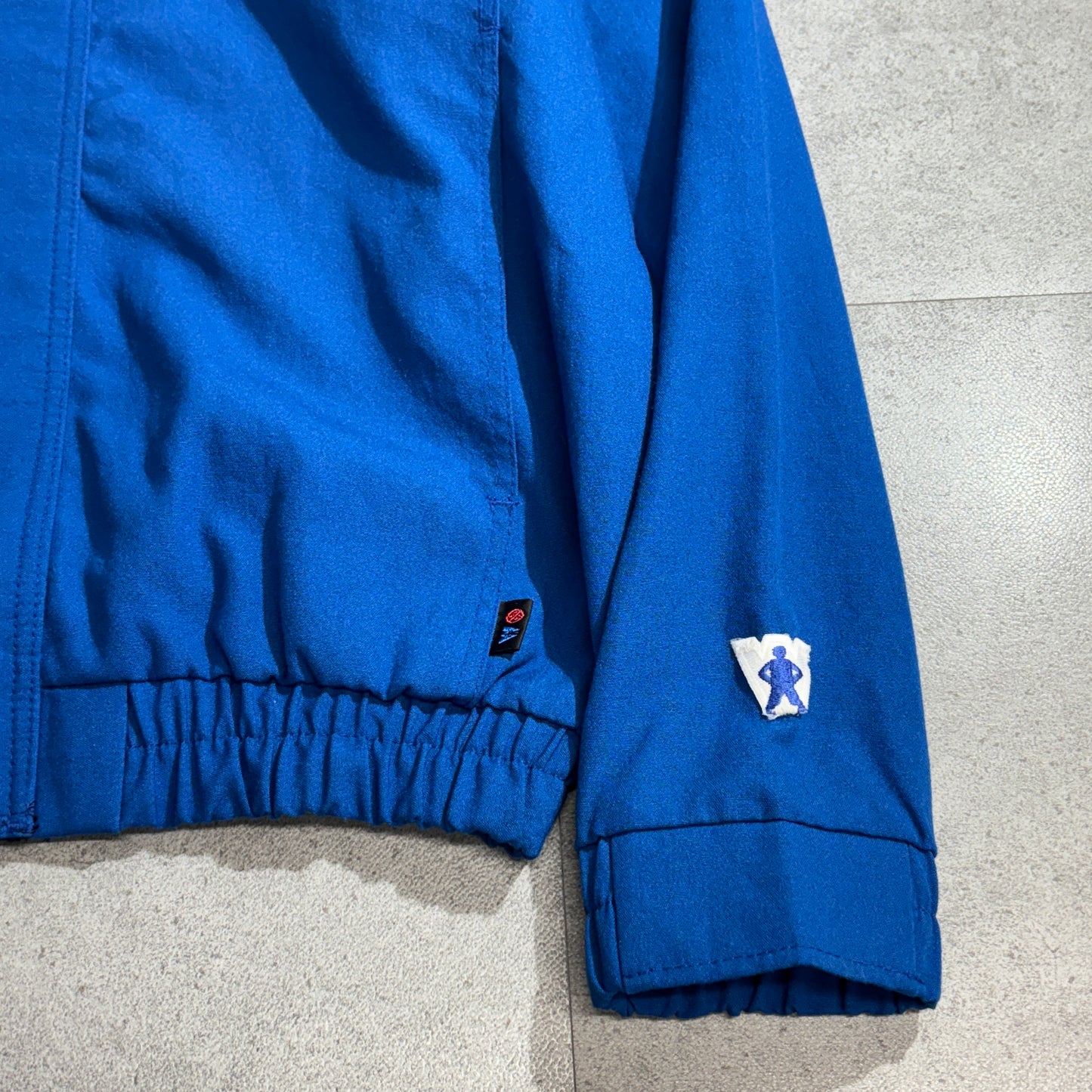 Workrite USA製 Mobil 刺繍ワッペン付き ワークジャケット ブルー×ブラック TALONジップ 90s