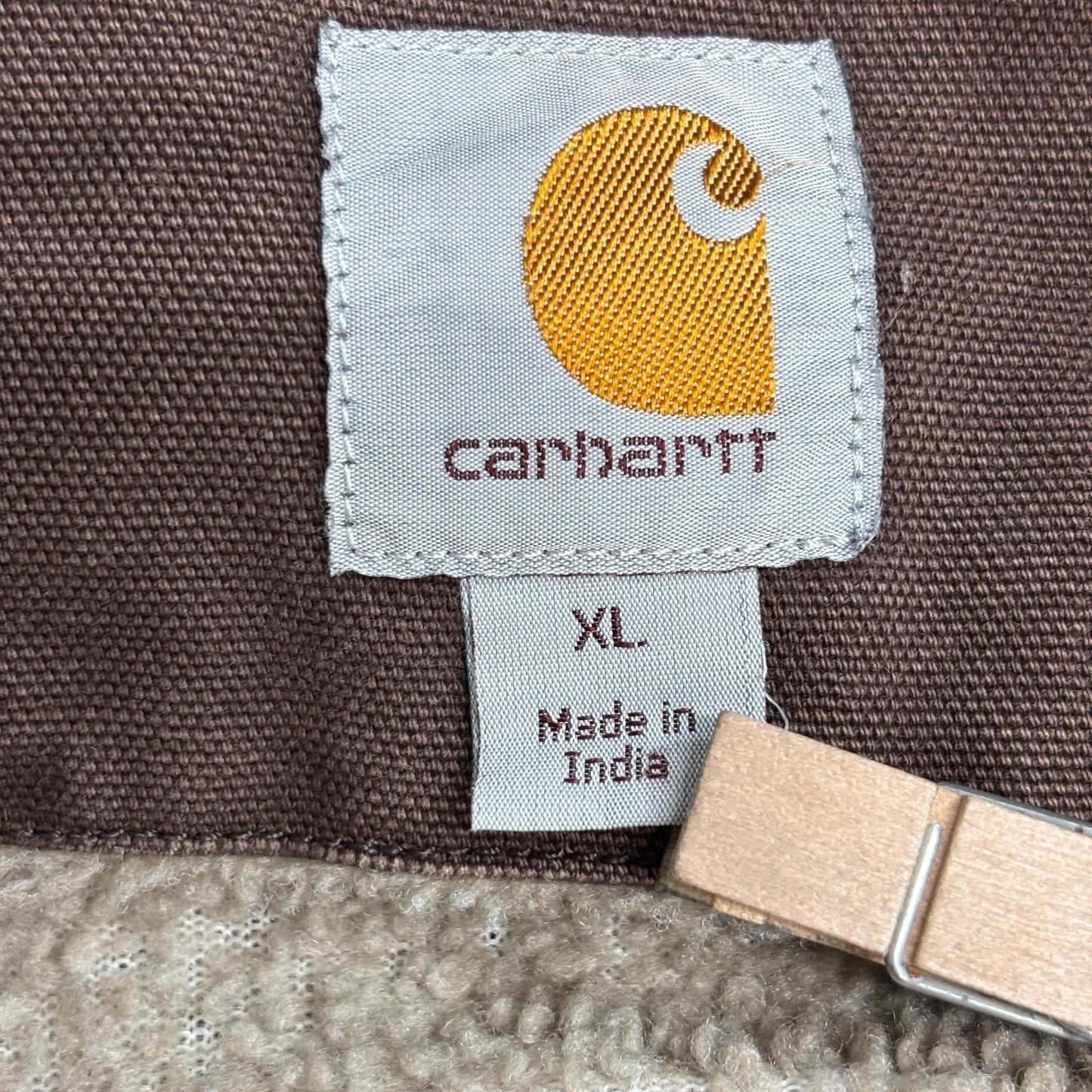 Carhartt/カーハート XL｜ダックキャンバス フーデッド ワークジャケット ブラウン｜ボア(シェルパ)ライニング｜ワーク/アメカジ