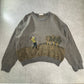LEPOUTRE TAILOR “Golf Scene” アートニット セーター グレー 80s–90s/ ベルギー ブリュッセルタグ ウール調 ジャカード ゴルフ柄 Vintage