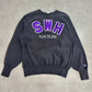 【USA製】Champion リバースウィーブ SWH DANCELINE 刺繍スウェット XL 黒×紫 90s