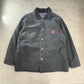 Dickies ダック地 チョアコート/カバーオール /ブラック/コーデュロイ襟/裏起毛キルティング/ワークジャケット XL