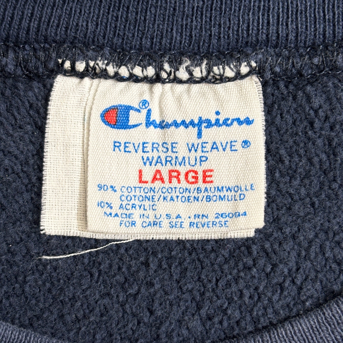 【Champion】トリコタグ USA製 Reverse Weave “IOWA” カレッジスウェット ネイビー LARGE 90s チャンピオン リバースウィーブ アイオワ大学 古着
