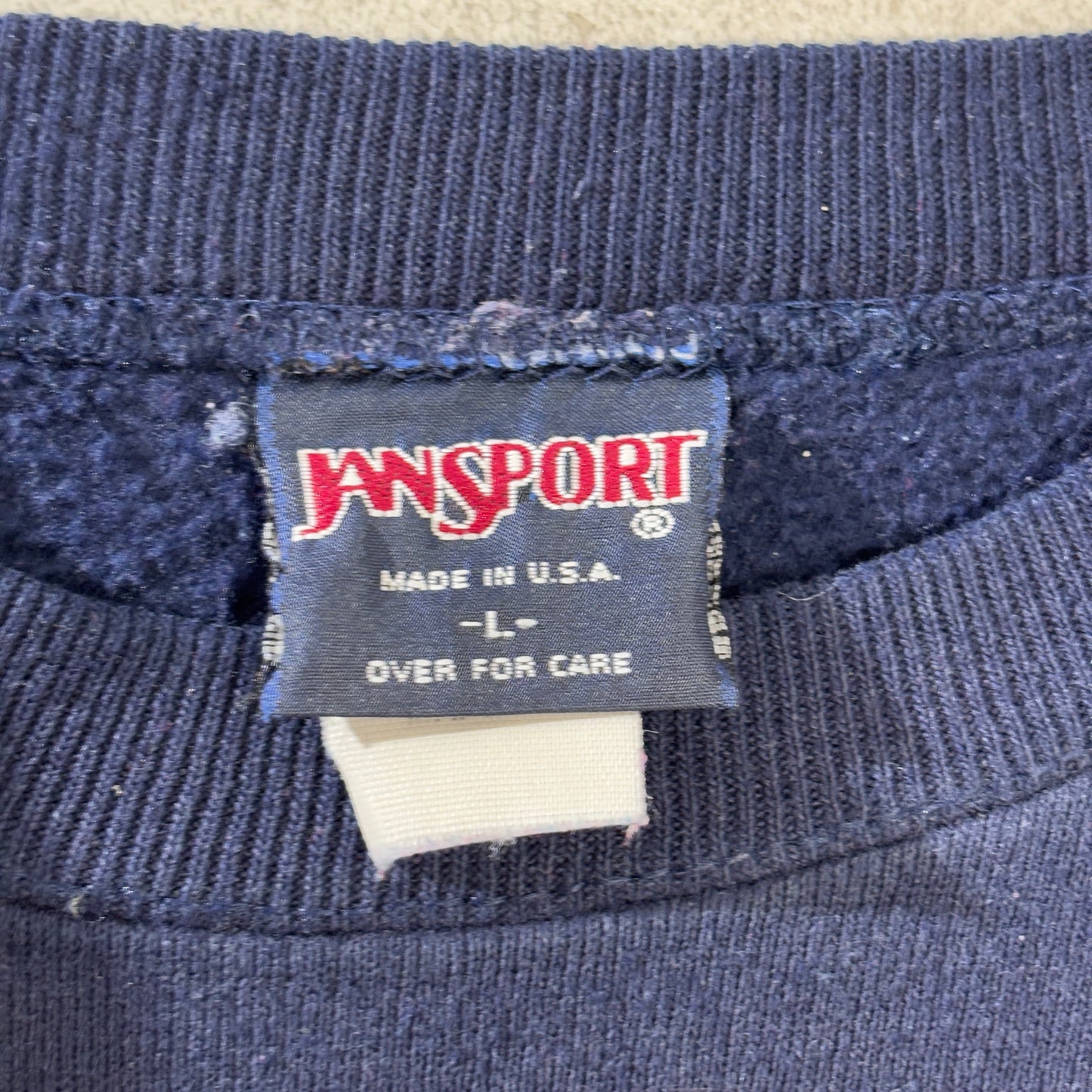 USA製 JANSPORT “SYRACUSE ALUMNI” カレッジスウェット ネイビー Lサイズ/90s ヴィンテージ クルーネック トレーナー