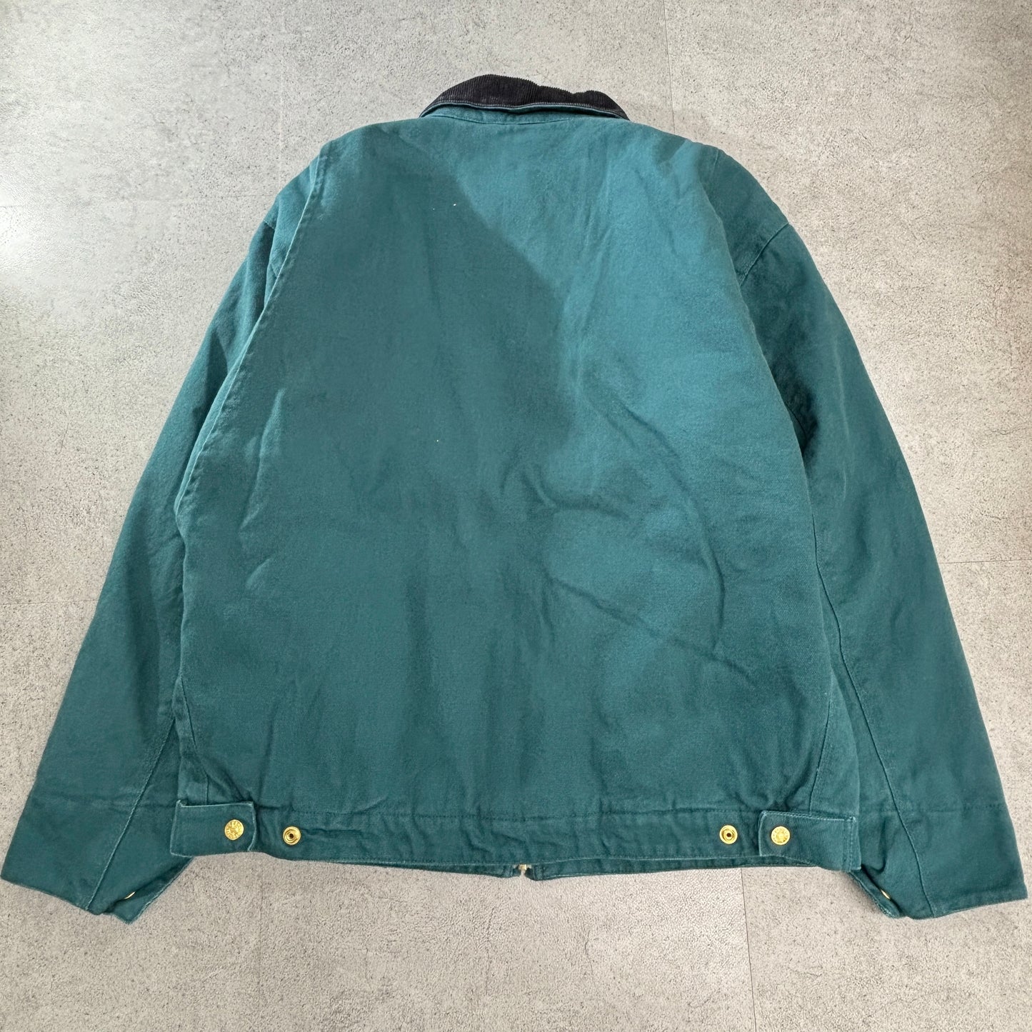 Tri-Mountain ワークジャケット L 緑系 コーデュロイ襟 キルティング中綿 Zipアップ “FlexRig”刺繍 90s〜2000s