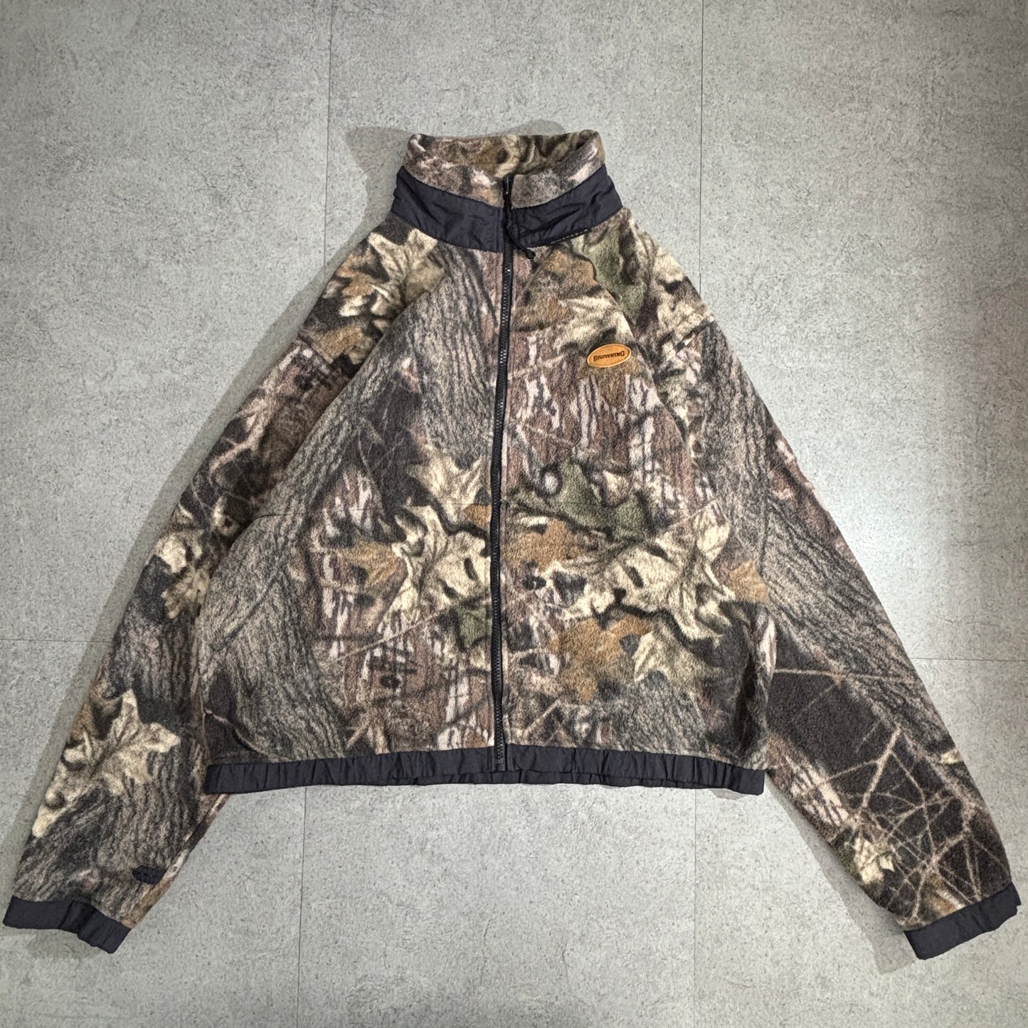 BROWNING リアルツリーカモ フリースジャケット Lサイズ｜ハンティング×アウトドアスタイル／USAアウトドアブランド／フルジップ仕様