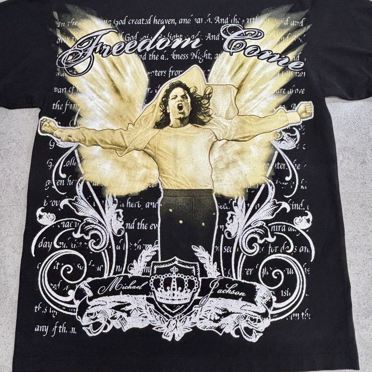 Michael Jackson マイケル・ジャクソン Freedom Came グラフィックTシャツ Justee製 XLサイズ ブラック 音楽Tシャツ