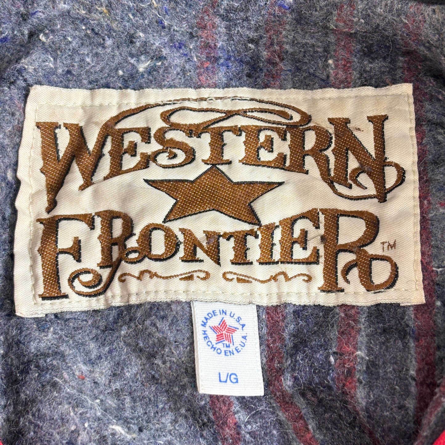 Western Frontier USA製 ネイティブ柄 テープ装飾 ジップジャケット レッド×ブラック 80s〜90s