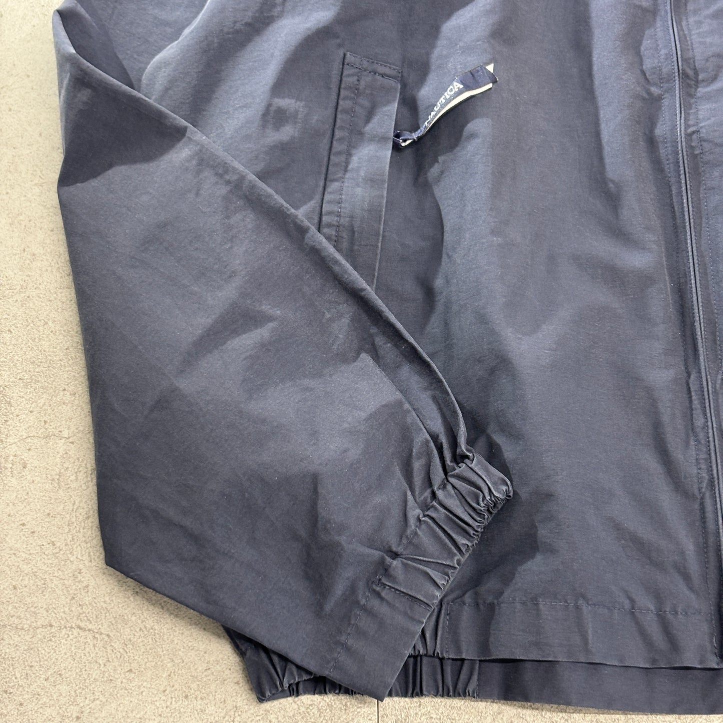 NAUTICA ビッグフラッグ 背面ワッペン セーリングジャケット L ネイビー×レッド 90s～00s フィリピン製 メッシュライナー
