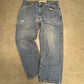 Levi’s 569® Loose Straight デニム W38 L30 ライトインディゴ レッドタブ 色落ち/裾スレ/小リペア 00s ジップフライ