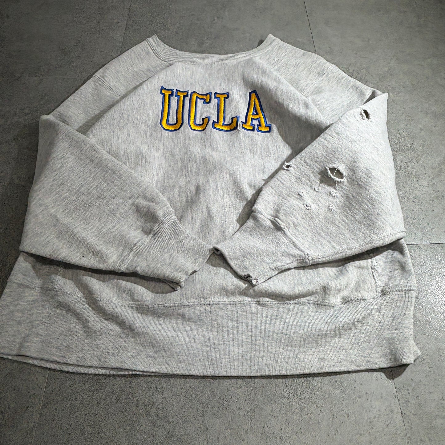 【Champion】トリコタグ USA製 Reverse Weave “UCLA” カレッジスウェット グレー LARGE チャンピオン リバースウィーブ 80s〜90s アメリカ製 古着