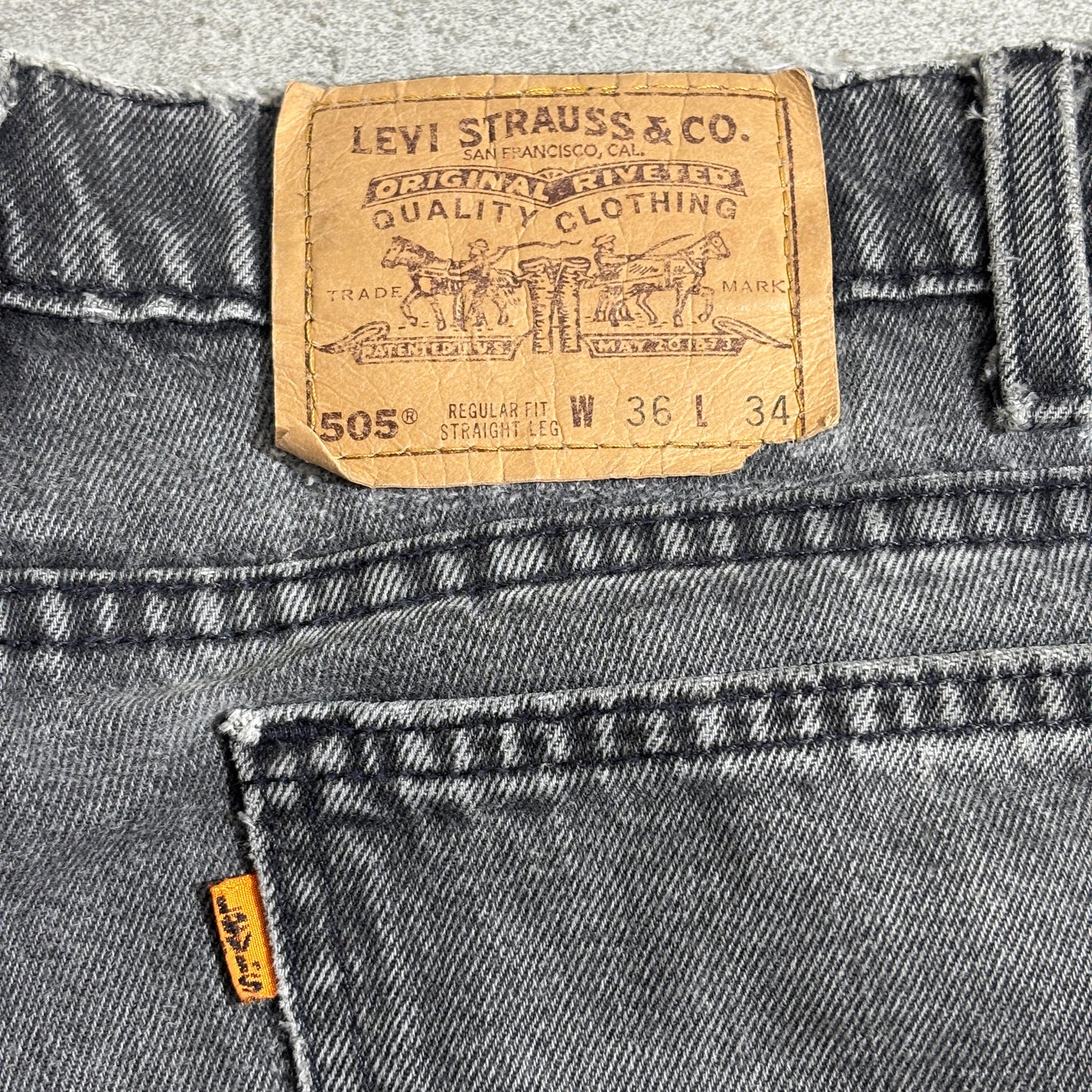 Levi’s 505 ブラックデニム W36 L34 USA製 90s リーバイス ストレート ジーンズ