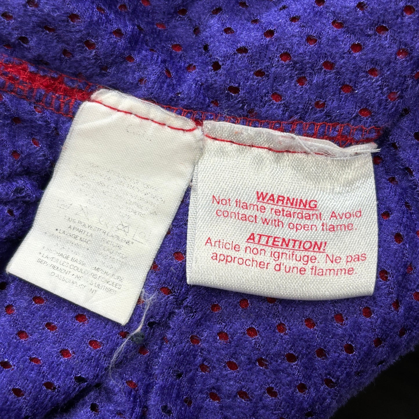 【90s Patagonia】USA製 Capilene® フリースプルオーバー レッド×パープル ハーフジップ メッシュポケット付き パタゴニア キャプリーン ヴィンテージ