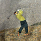LEPOUTRE TAILOR “Golf Scene” アートニット セーター グレー 80s–90s/ ベルギー ブリュッセルタグ ウール調 ジャカード ゴルフ柄 Vintage