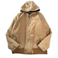 Carhartt J130 “Active Jacket” 3M Thinsulate｜カーハート ブラウン ダック地 パーカー フルジップ フーディー XL｜LOOSE FIT｜Made in Mexico ワークジャケット