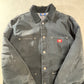 Dickies ダック地 チョアコート/カバーオール /ブラック/コーデュロイ襟/裏起毛キルティング/ワークジャケット XL