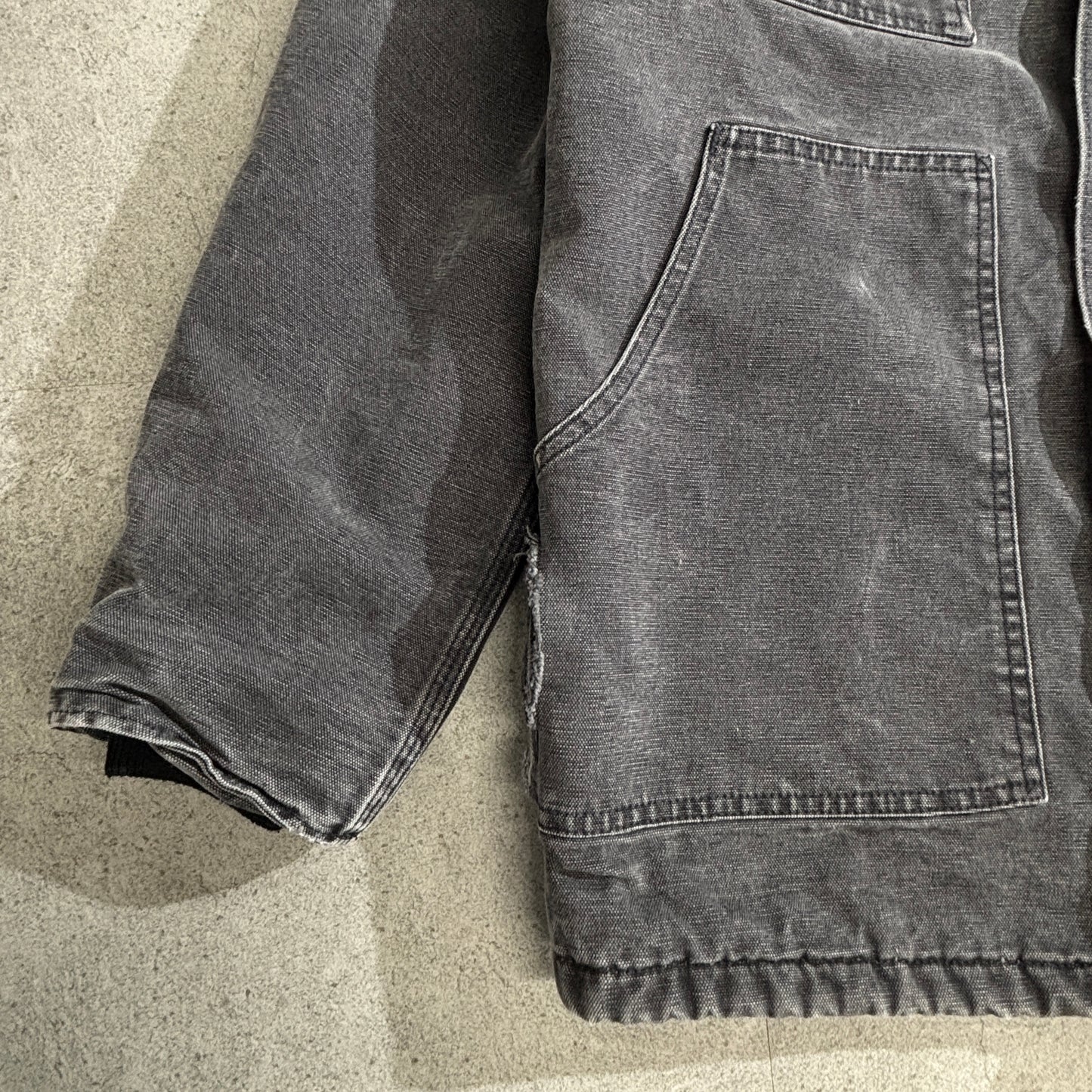 Carhartt ダックカバーオールジャケット ブラック ワーク刺繍 BP Amoco × Nabors Drilling USA 裏地ブランケット 90s