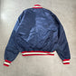 90s USA製 STARTER “MLB DIAMOND COLLECTION” ATLANTA BRAVES サテン スタジャン L ネイビー×レッド ビッグロゴ