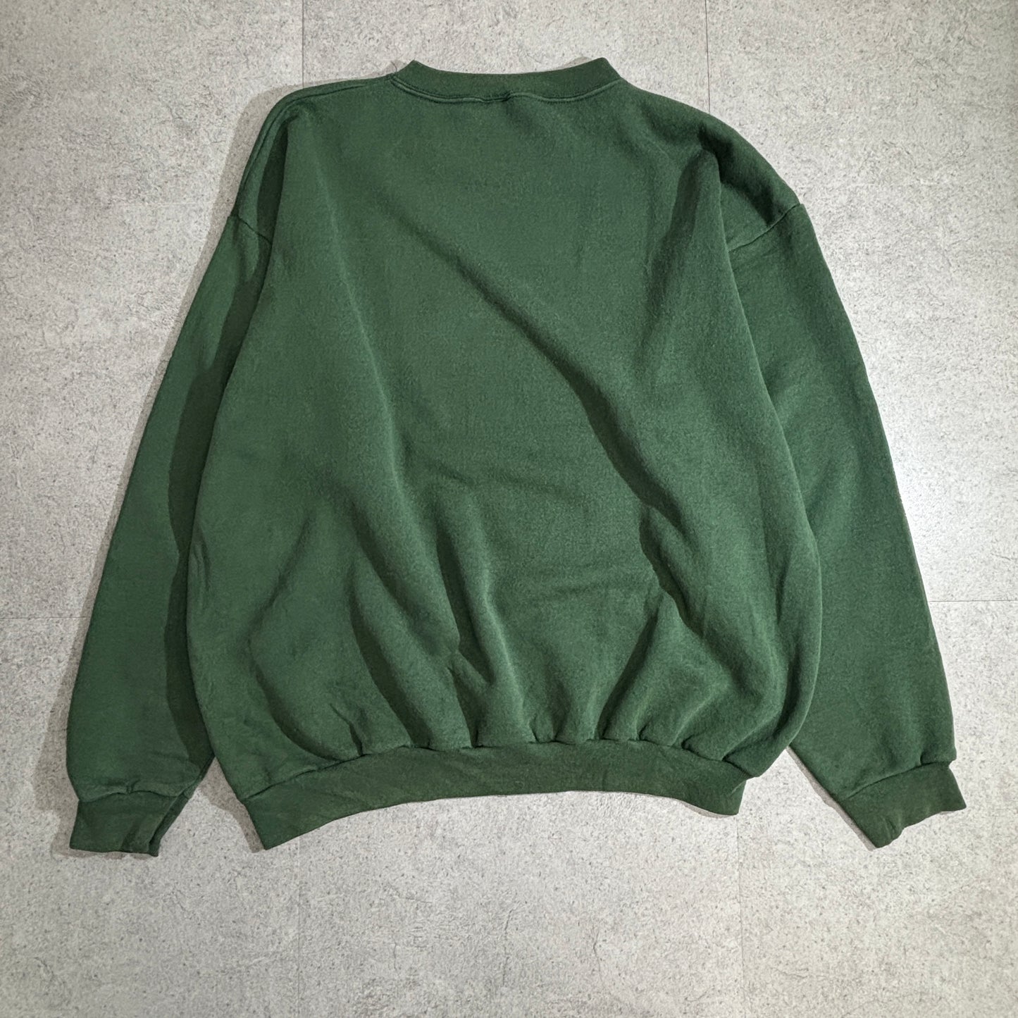 【USA製 TULTEX】鹿プリント スウェット グリーン 2XL アニマルデザイン 90s ヴィンテージ風 トレーナー メンズ レディース 古着