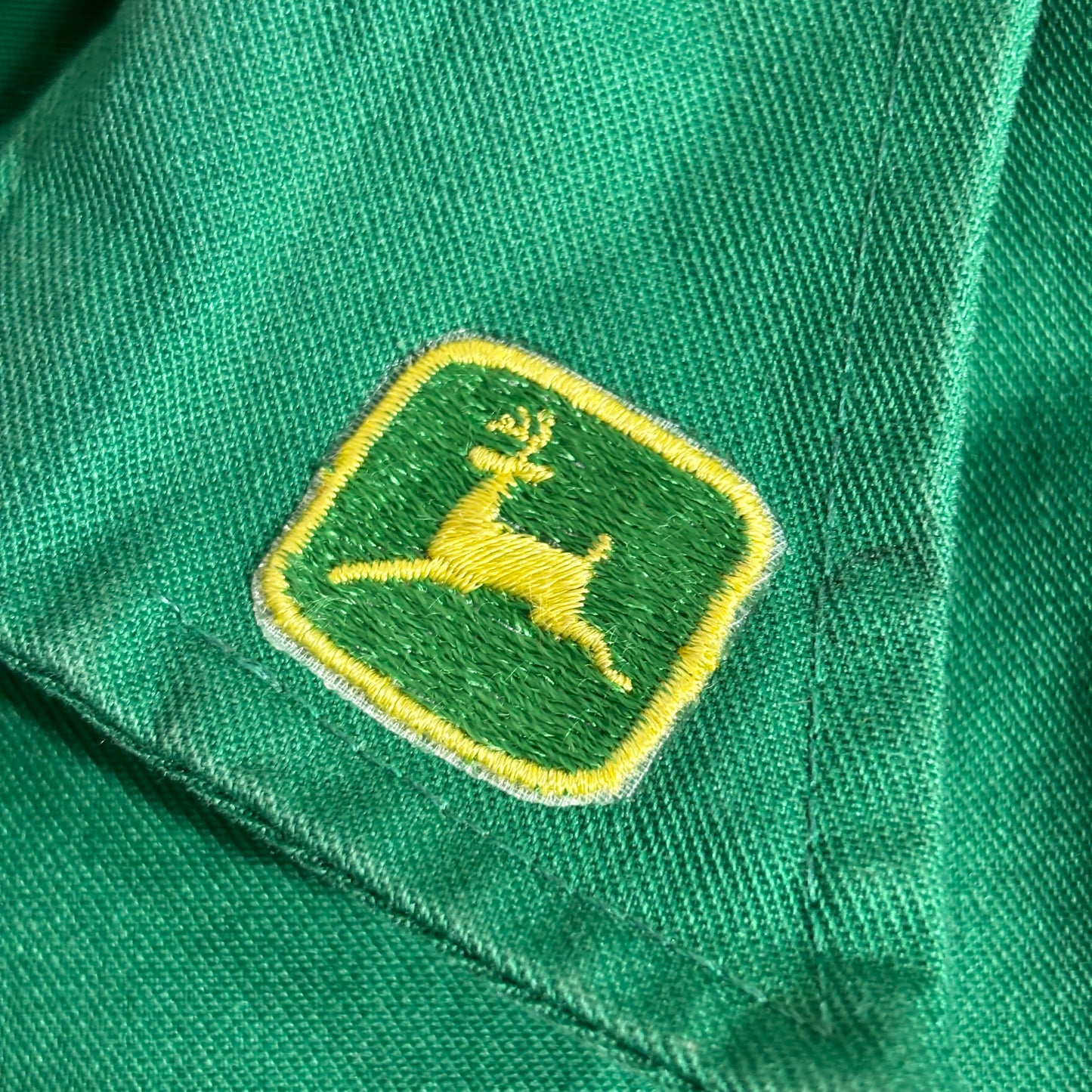 PROTEXALL × John Deere 企業ロゴ 刺繍 ワークジャケット 70s〜80s USA製 TALONジップ IOWA IMPLEMENT INC. グリーン