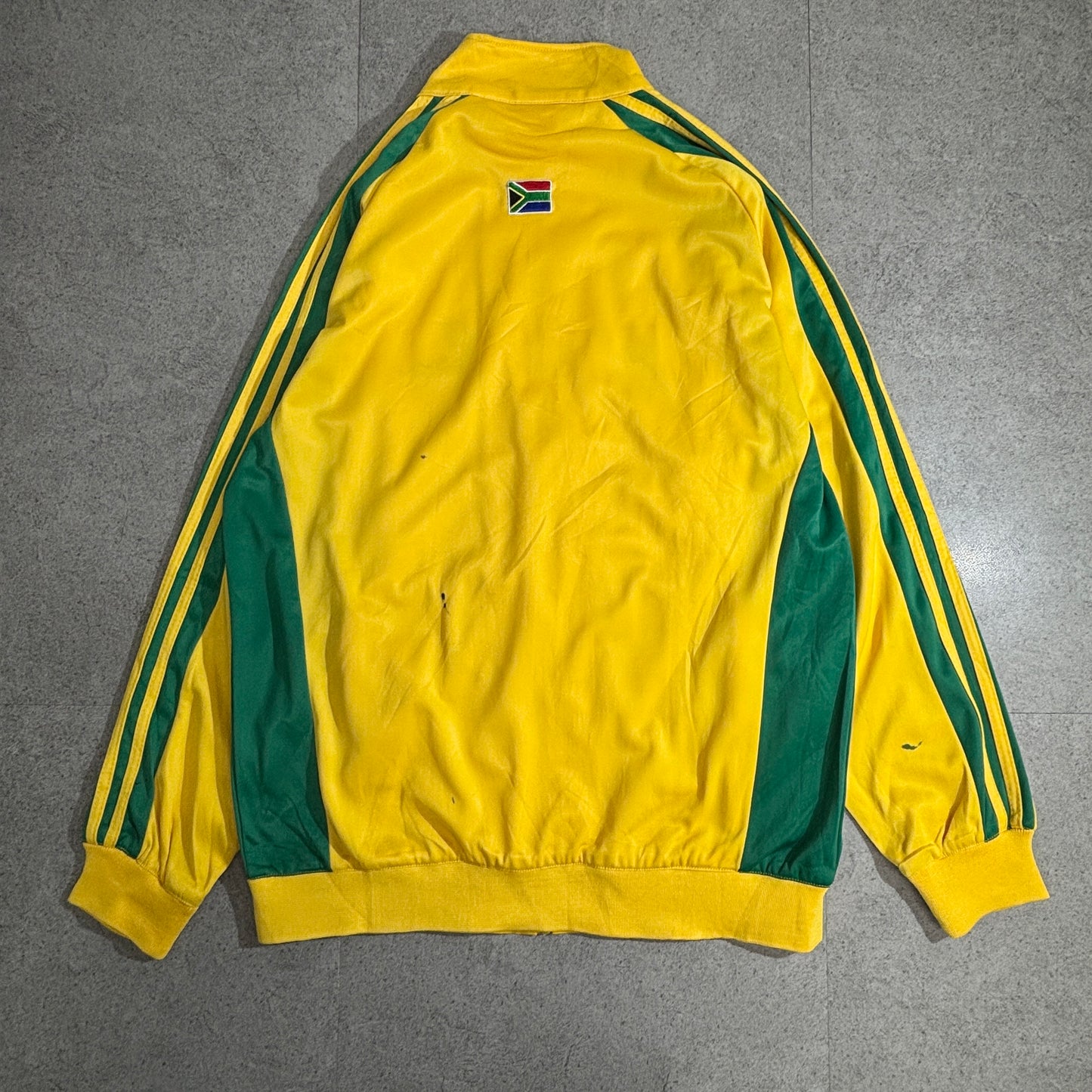 【adidas】南アフリカ代表 トラックジャケット イエロー×グリーン XLサイズ サッカー アディダス ジャージ 古着