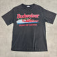 【1998年製】Budweiser バドワイザー 両面プリント Tシャツ｜カエル×スピードボート 黒 USA製 SOF TEE L