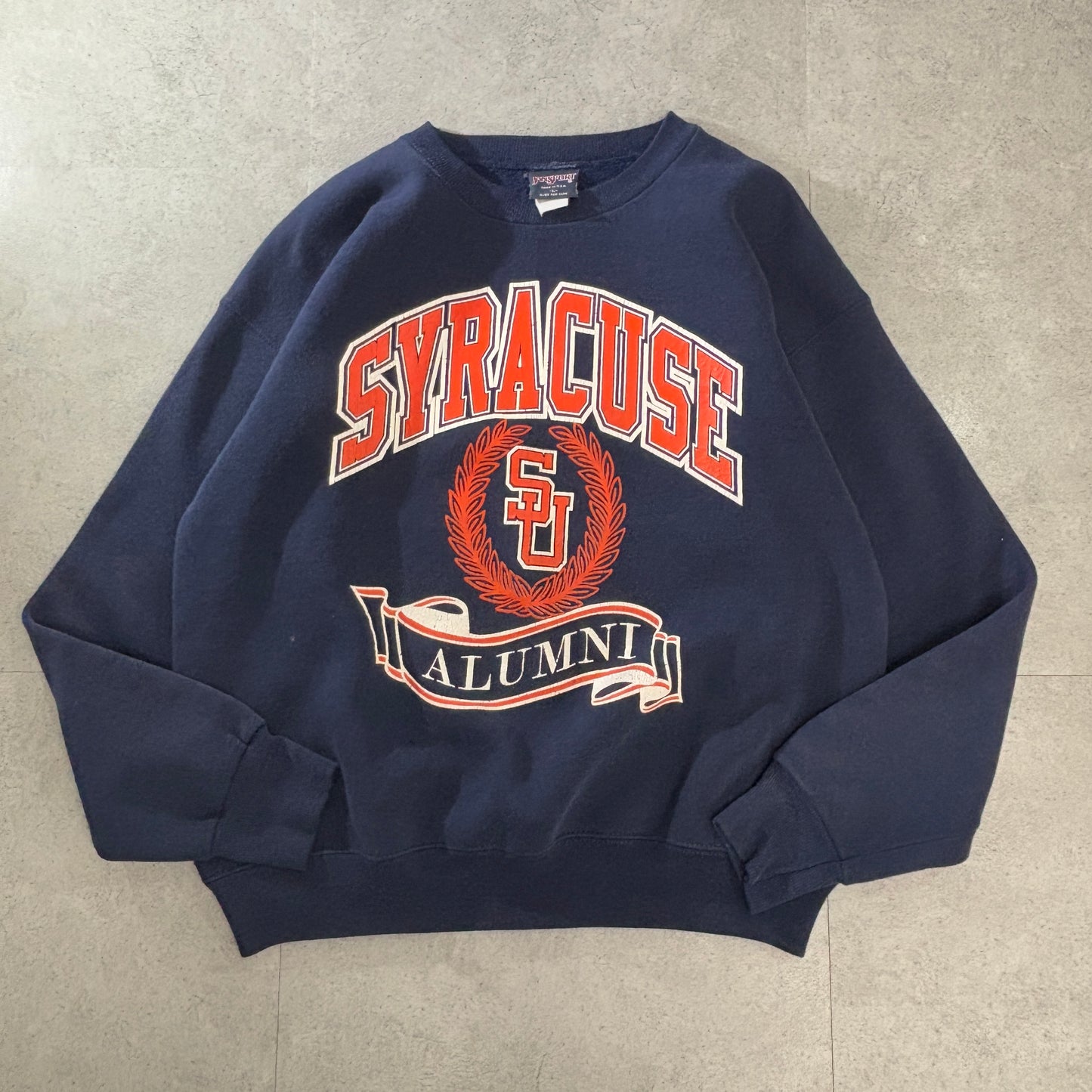 USA製 JANSPORT “SYRACUSE ALUMNI” カレッジスウェット ネイビー Lサイズ/90s ヴィンテージ クルーネック トレーナー