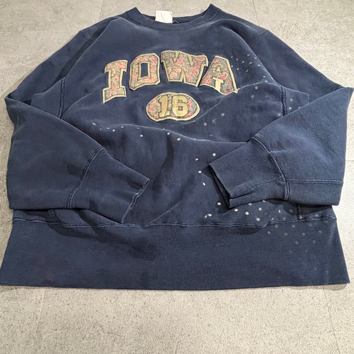 【Champion】トリコタグ USA製 Reverse Weave “IOWA” カレッジスウェット ネイビー LARGE 90s チャンピオン リバースウィーブ アイオワ大学 古着